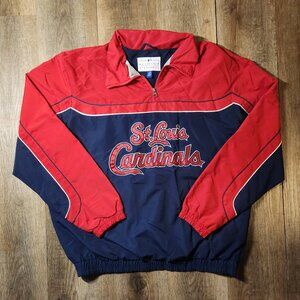 🐦⚾Vtg. MLB St. Louis Cardinals Genuine Merch. Pullover Windbreaker Jacket-L